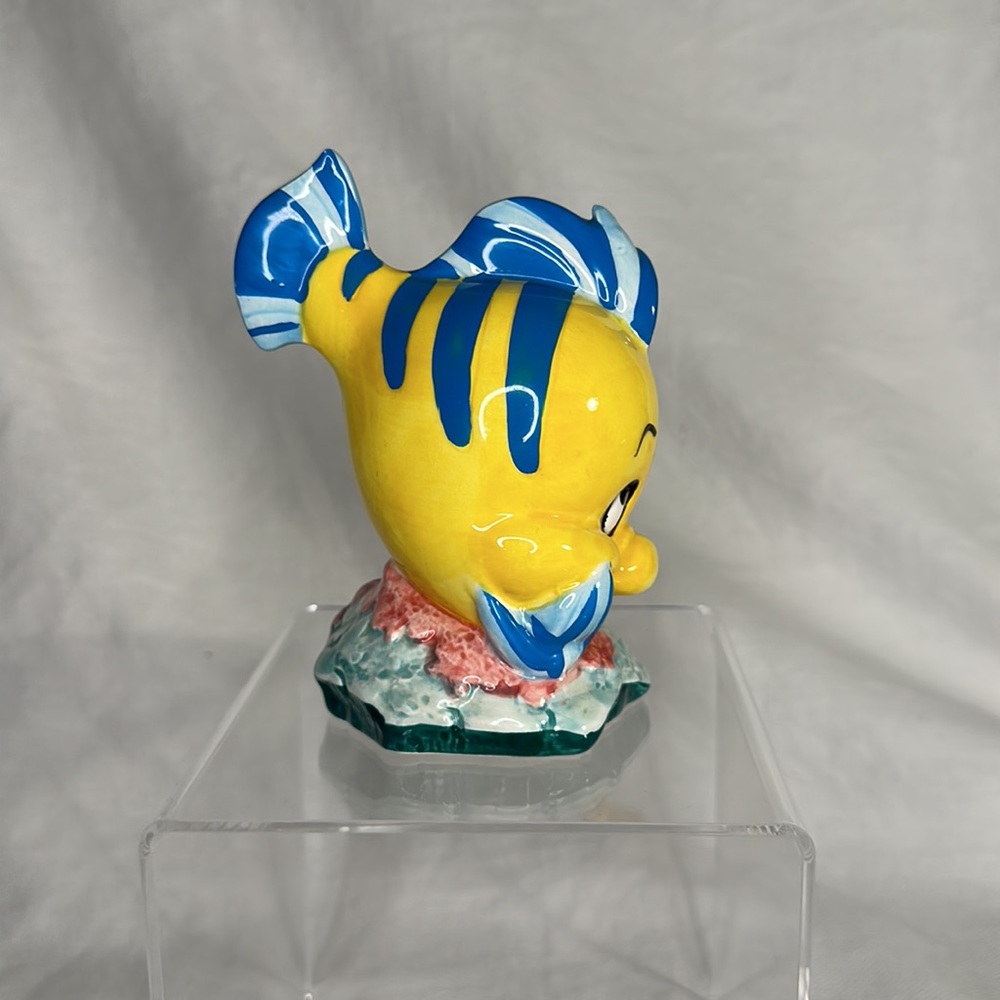 Vintage Disney Japan The Little Mermaid Flounder Ceramic Figurine - Picture 2 of 5
